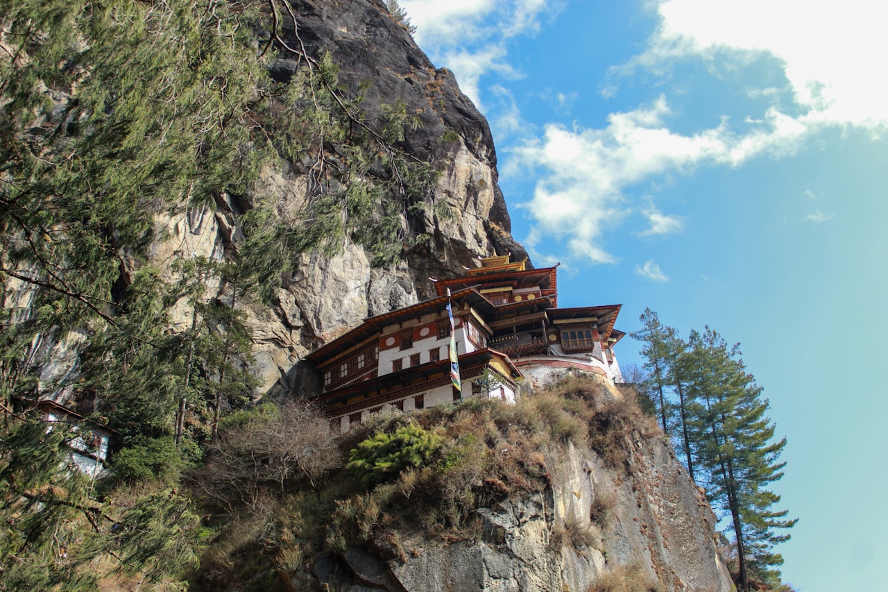 The Tiger’s Nest monastery perched on a cliff in Bhutan